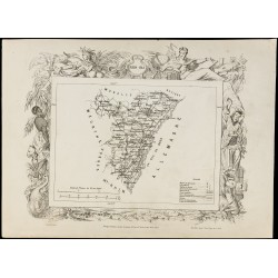 Gravure de 1874 - Carte ancienne des Pyrènées-Orientales & Bas-Rhin - 3