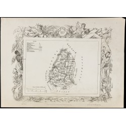 Gravure de 1874 - Carte ancienne du Haut-Rhin & Rhône - 2