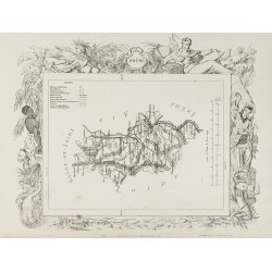 Gravure de 1874 - Carte ancienne du Haut-Rhin & Rhône - 3