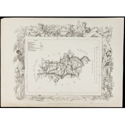 Gravure de 1874 - Carte ancienne du Haut-Rhin & Rhône - 4