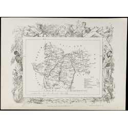 Gravure de 1874 - Carte ancienne de Haute-Saône & Saône-et-Loire - 4