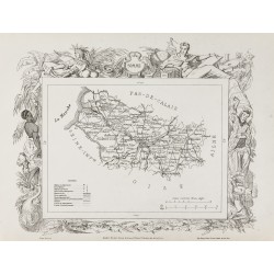 Gravure de 1874 - Carte ancienne de la Somme & Tarn - 1