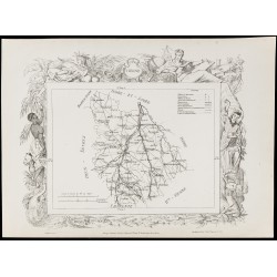 Gravure de 1874 - Carte ancienne de la Vienne & Haute-Vienne - 2