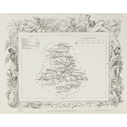 Gravure de 1874 - Carte ancienne de la Vienne & Haute-Vienne - 3