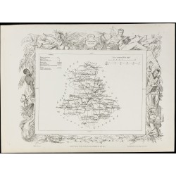 Gravure de 1874 - Carte ancienne de la Vienne & Haute-Vienne - 4