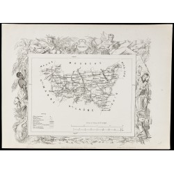 Gravure de 1874 - Carte ancienne des Vosges & Yonne - 2