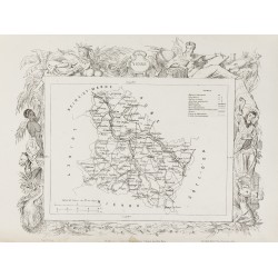 Gravure de 1874 - Carte ancienne des Vosges & Yonne - 3