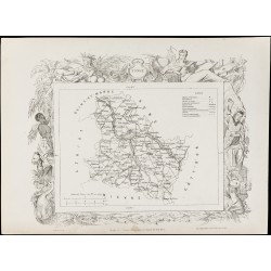 Gravure de 1874 - Carte ancienne des Vosges & Yonne - 4