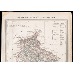Gravure de 1839 - Carte géographique ancienne des Ardennes - 2