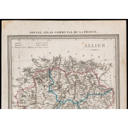 Gravure de 1839 - Carte géographique ancienne de l'Allier - 2