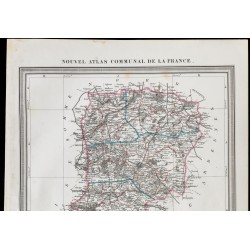 Gravure de 1839 - Carte géographique ancienne de l'Aisne - 2