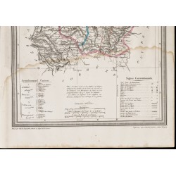 Gravure de 1839 - Carte géographique ancienne de la Creuse - 3