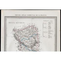 Gravure de 1839 - Carte géographique ancienne des Deux-Sèvres - 2