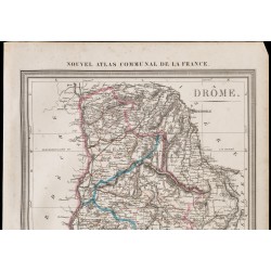 Gravure de 1839 - Carte géographique ancienne de la Drôme - 2