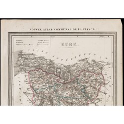 Gravure de 1839 - Carte géographique ancienne de l'Eure - 2