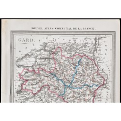 Gravure de 1839 - Carte géographique ancienne du Gard - 2