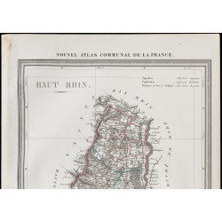 Gravure de 1839 - Carte géographique ancienne du Haut-Rhin - 2