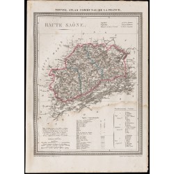 Gravure de 1839 - Carte géographique ancienne de la Haute-Saône - 1