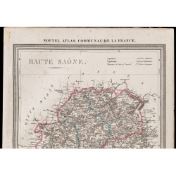 Gravure de 1839 - Carte géographique ancienne de la Haute-Saône - 2