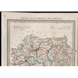 Gravure de 1839 - Carte géographique ancienne de l'Hérault - 2