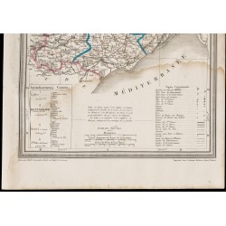 Gravure de 1839 - Carte géographique ancienne de l'Hérault - 3