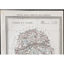 Gravure de 1839 - Carte géographique ancienne de l'Indre-et-Loire - 2