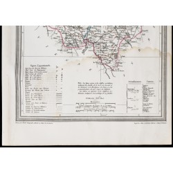 Gravure de 1839 - Carte géographique ancienne de l'Indre-et-Loire - 3