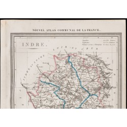 Gravure de 1839 - Carte géographique ancienne de l'Indre - 2