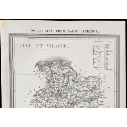 Gravure de 1839 - Carte géographique ancienne d'Ille-et-Vilaine - 2