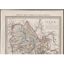 Gravure de 1839 - Carte géographique ancienne de l'Isère - 2
