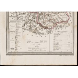 Gravure de 1839 - Carte géographique ancienne de l'Isère - 3