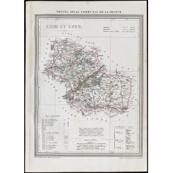 Gravure de 1839 - Carte géographique ancienne du Loir-et-Cher - 1