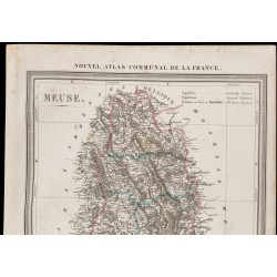 Gravure de 1839 - Carte géographique ancienne de la Meuse - 2