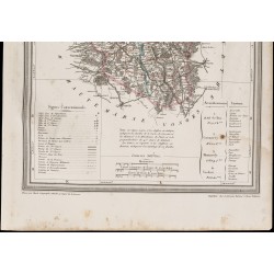 Gravure de 1839 - Carte géographique ancienne de la Meuse - 3
