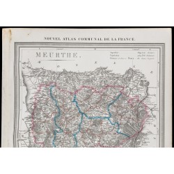 Gravure de 1839 - Carte géographique ancienne de la Meurthe - 2