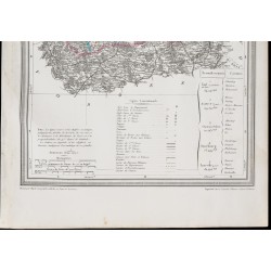 Gravure de 1839 - Carte géographique ancienne de la Meurthe - 3