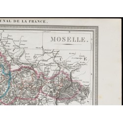 Gravure de 1839 - Carte géographique ancienne de Moselle - 3
