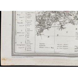 Gravure de 1839 - Carte géographique ancienne de Moselle - 4