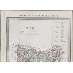 Gravure de 1839 - Carte géographique ancienne de l'Oise - 2
