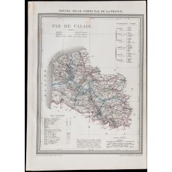 Gravure de 1839 - Carte géographique ancienne du Pas-de-Calais - 1