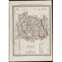 Gravure de 1839 - Carte géographique ancienne du Puy-de-Dôme - 1