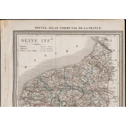 Gravure de 1839 - Carte géographique ancienne de la Seine-Inférieure - 2