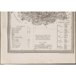 Gravure de 1839 - Carte géographique ancienne de la Seine-Inférieure - 3