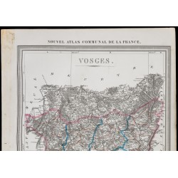 Gravure de 1839 - Carte géographique ancienne des Vosges - 2