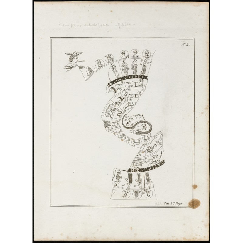 Gravure de 1822 - Planisphère astrologique de Bianchini - 1