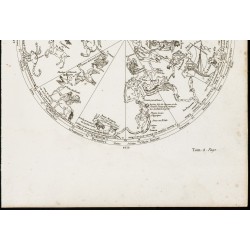 Gravure de 1822 - Planisphère céleste des travaux d'Hercule - 3