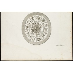 Gravure de 1822 - Pierre gravée du Palais-Royal - Pan et méduse - 3