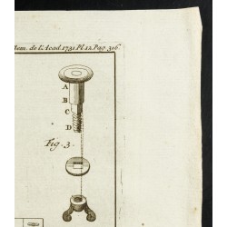Gravure de 1777 - Quart de cercle - Instruments de navigation - 3