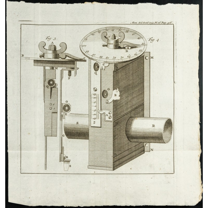 Gravure de 1777 - Quart de cercle - 1