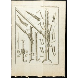 Gravure de 1777 - mécanique : Plans de nombreux crics - 1